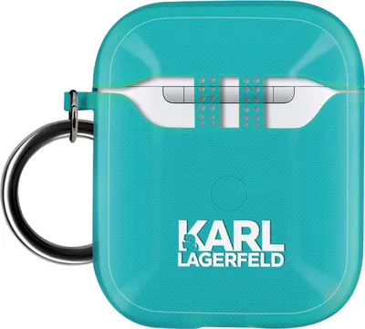 Obrázok produktu pre Ochranné puzdro AirPods Karl Lagerfeld IKONIK s karabínou, dizajn Choupette - modré