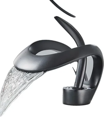 Image de Robinet de lavabo moderne, Construction en métal, Noyau de vanne en céramique, Robinet mitigeur noir