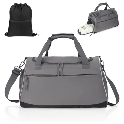Produktbild von Theo&Cleo Sporttasche Kinder Mädchen 30L wasserabweisend Kindersporttasche Schwimmtasche Reisetasche für Sport Schule Urlaub Grau