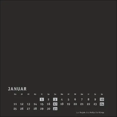 Produktbild von Premium-Bastelkalender schwarz klein 2027