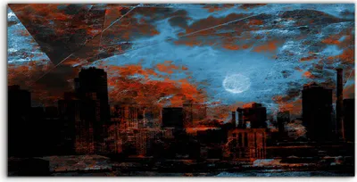 Produktbild von Coloray Canvas 140x70  Wandbild Leinwand Bilder Foto Bild NYC Waterfront Abstraktion