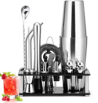 Produktbild von Professionelles Cocktail-Shaker-Set aus Glas - 15-teilig