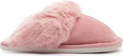 Imagen del producto de Zapatillas de casa de dama, modelo invierno, cálidas, de tela, tipo pantufla, color rosa, talla 36/37