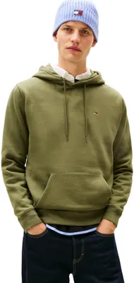 Productafbeelding van Tommy Jeans herenhoodie, regular fit, met vlagdetail, fleece, met capuchon, groen (donkergroen), maat XXL
