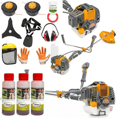 Produktbild von Rasentrimmer Benzin Motorsense 49ccm Freischneider 6 PS Trimmer Set PM-KS-600T