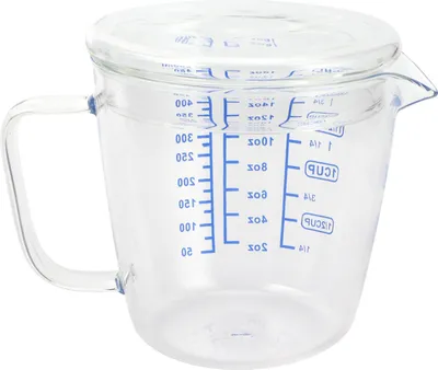 Produktbild von Hitzebeständiger Glasmessbecher Milchwaage Messbecher mit Deckel Küchenutensil (500ml)