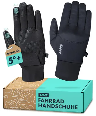 Produktbild von AARON Gloves Fahrradhandschuhe für Damen und Herren - rutschfeste Touchscreen-Radhandschuhe für MTB, BMX, City-Bike oder Trekking-Bike - Größe M