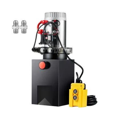 Obrázek produktu pro Hydraulické čerpadlo 12 V 1600 W - Dvojčinné hydraulické čerpadlo - Hydraulická jednotka s ruční pumpou - Nádrž 1,5 galonu - Pro výtahy, vysokozdvižné vozíky atd.