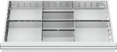Produktbild von STIER Schubladeneinteilung Metalleinteilung BLH 150/175 mm Innenmaß 800x450 mm 8 Fächer