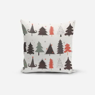 Produktbild von SCHÖNER LEBEN. Kissenhülle Merry Christmas Weihnachtsbaum ecru schwar Größe 60x60cm (HxB) 60x60cm (HxB) Größe