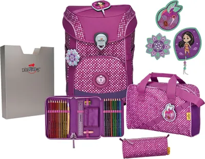 Immagine prodotto di DerDieDas Set di 5 pezzi di cartelle ErgoFlex Easy Purple Dots