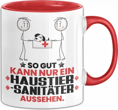 Produktbild von Haustiersanitäter Geschenk Tasse So Gut Kann Nur Ein Haustiersanitäter Aussehen Geschenkidee Kaffee-Becher (Rot)