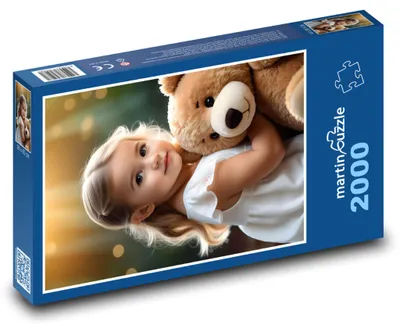 Produktbild von martinpuzzle - Puzzle 2000 Teile - Mädchen mit Teddybär
