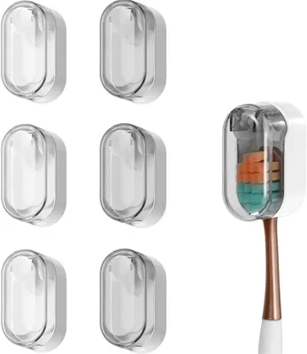 Produktbild von Set mit 6 staubdichten Haltern für elektrische Zahnbürsten, Wandbefestigungen, Badezimmer-Organizer
