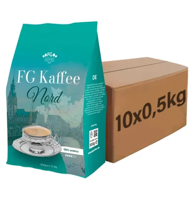 Produktbild von FG Kaffee NORD Kaffeebohnen 100% Arabica 10x500g