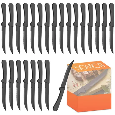 Productafbeelding van Set van 24 Zwarte Steakmessen van 22 cm