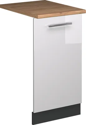 Produktbild von Geschirrspülblende Vicco Fame-Line Weiß Hochglanz 45 cm , AP Eiche, Model 54583