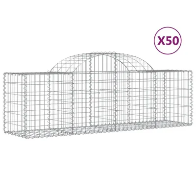 Produktbild von Gabionen mit Hochbogen 50 Stk. 200x50x60/80 cm Verzinktes Eisen