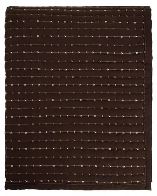 Produktbild von HOMLA ANDELOR-Tagesdecke in Braun mit kontrastfarbenen Nähten, 200 x 220 cm