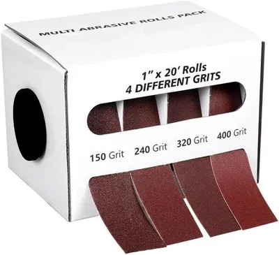 Produktbild von Schleifpapier Rol-Vielfachset (4 Rollen) - Fein bis Grob - Für Holz, Metall und Auto