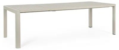 Produktbild von Gartentisch KIPLIN aus pulverbeschichtetem, beigem Aluminium, 180×100 - 240×100 cm