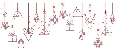 Produktbild von Rote Weihnachtsgirlande als Aufkleber – Weihnachtsaufkleber – Festtagsdekoration – 20 x 50 cm