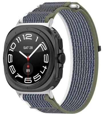 Produktbild von Für Samsung Galaxy Watch Ultra 47mm Design Nylon Klettverschluss Sport Arm Band M6