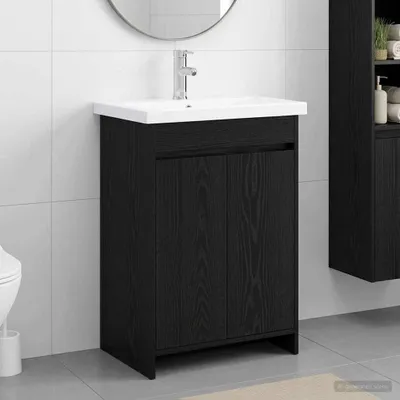 Produktbild von Maison Exclusive - Badezimmermöbel-Set Schwarze Eiche 61 x 40 x 84,5 cm