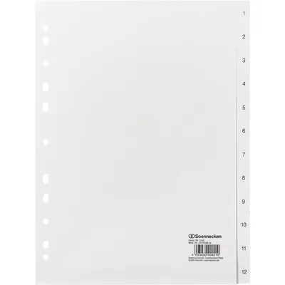 Image de Soennecken Register 2116 DIN A4 1-12 volle Höhe PP weiß