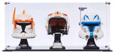 Produktbild von Blacked Brick Vitrine für 3x LEGO® Helme Star Wars, Marvel Super Heroes, DC