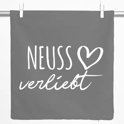 Produktbild von Huuraa Kissenbezug Neuss verliebt 40x40cm Steel Grey Baumwolle Dekokissenbezug Geschenkidee