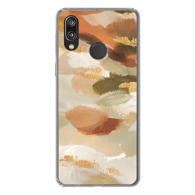 Produktbild von MuchoWow® Handyhülle Schutzhülle Hülle für Huawei P20 Lite (2020) Farbe - Gold - Braun Silikon Softcase Handy Hülle - Kartenhalter