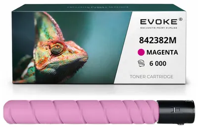 Image de Cartouche de toner compatible Evoke pour l'imprimante Ricoh 842603 842384, couleur magenta, rendement de 6 000 pages, compatible avec les modèles IMC300 et IMC300F