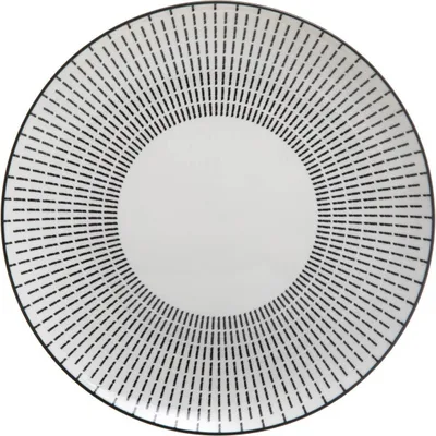 Produktbild von Set aus 6 flachen tellern mit schwarzem strich d27 - SG Secret de Gourmet