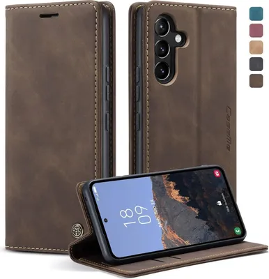 Obrázok produktu pre Puzdro na mobilný telefón Samsung Galaxy A54 5G prémiový kožený flipový kryt káva