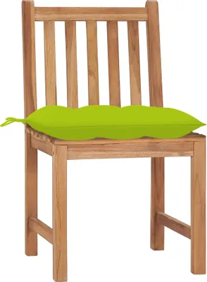 Productafbeelding van vidaXL Tuinstoelen, 4 stuks, met kussens, massief teakhout