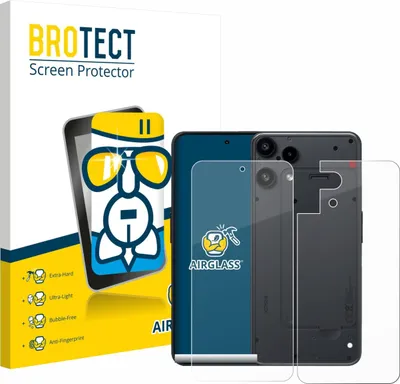 Produktbild von BROTECT Schutzglas für Nothing Phone (3a) Lite (Display+Rückseite) Schutzfolie Panzer Folie Glas Display Schutz klar