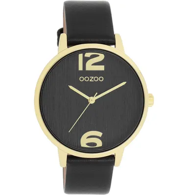 Produktbild von Oozoo Armbanduhr schwarz Leder Timepieces Damen Analog-Quarzuhr UOC11239