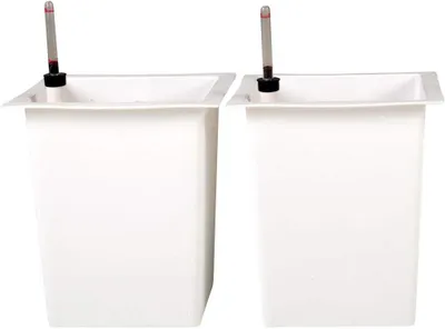 Immagine prodotto di Set da 2 accessori per vasi da fiori - INSERTO per irrigazione in plastica bianca 29x29x32 cm