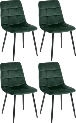 Produktbild von 4er Set Esszimmerstuhl Tilde Samt grün
