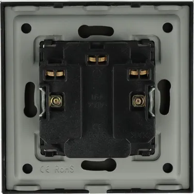 Image de Double prise noire 230V avec cadre en verre__