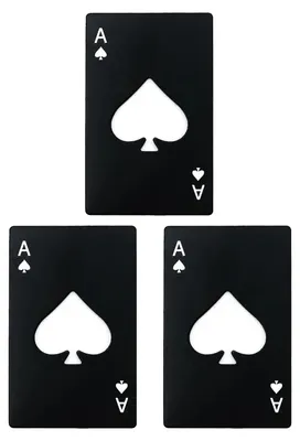 Produktbild von 2/3 Stück Pokerkarten-Flaschenöffner, robuster Edelstahl-Spaten, manuelles Bierflaschen- und Dosenöffner-Werkzeug, Küchenhelfer, Geschenk für Senioren mit Arthritis, Koch C