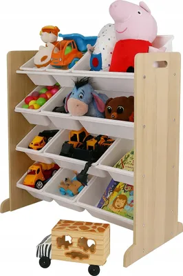 Obrázek produktu pro Ekspand | Organizér do regálu – béžový – 80 cm x 85 cm x 30 cm – 12 přihrádek – plastové boxy na hračky