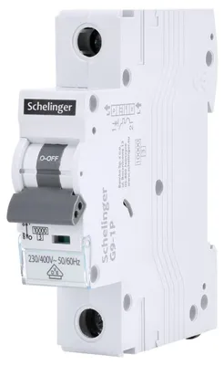 Productafbeelding van Schelinger Installatieautomaat 16A B-karakteristiek - 1-polig - 230/400V - A02-G9-1P-B16 - IP20