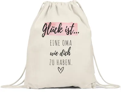 Produktbild von Glück Ist Eine Oma Wie Dich Zu Haben Turnbeutel Gymsack  Geschenk Danke Sagen Omi Großeltern