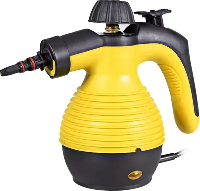 Produktbild von Dampfreiniger, 3 bar tragbar Handdampfreiniger mit 9 Zubehörteilen, 350ML Dampfdruckreiniger Handgerät für Bad Küche Fenster Teppiche Boden, Dampfsauger physische Reinigung (Gelb)