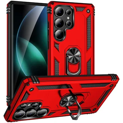 Image de Coque de protection Armor Shield pour Samsung Galaxy S26 Ultra Coque Ultra Hybrid Case Coque de protection pour téléphone portable, rouge