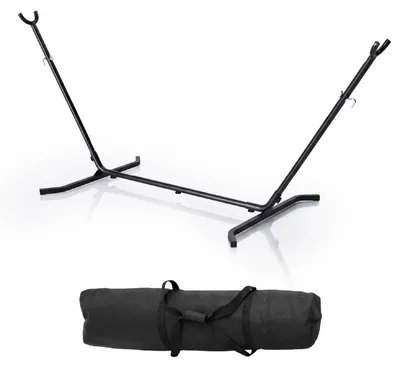 Image de Support Hamac - ALIGHTUP – Cadre Fer Réglable + Sac de Transport, Capacité 200kg, Noir, 260 x 97 x 109 cm (Hamac Non-inclus)