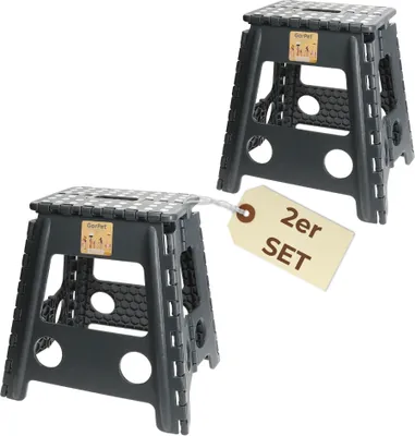 Produktbild von 2er Set Klapphocker Hocker Faltbar Ultraleicht Falthocker Tritthocker Faltbar Aufstiegshilfe Pferd Camping Klapptritt Angelhocker Plastik