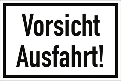 Produktbild von Dreifke® Vorsicht Ausfahrt!, Alu, 300x200 mm